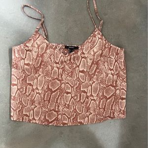 Forever 21 snake print tank crop